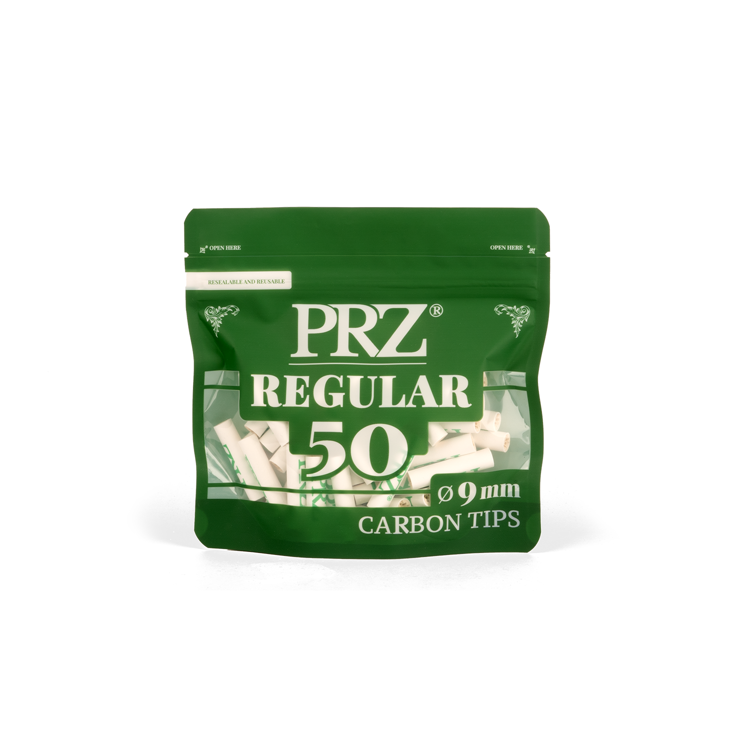 PURIZE® Aktivkohlefilter – Regular Size im 50er Beutel 9mm